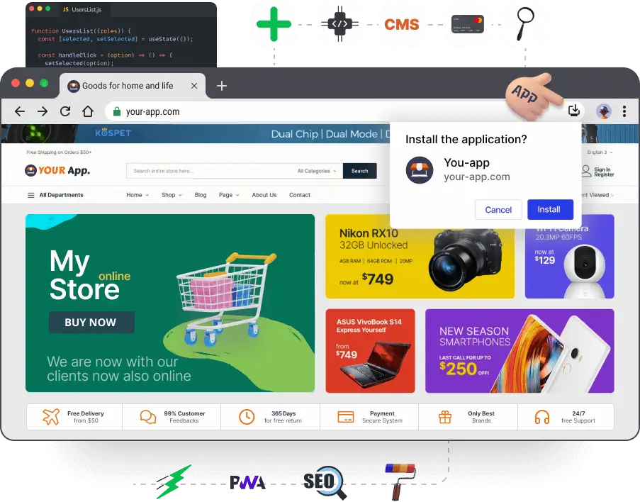 Professional Website Templates AWDS website builder — e-commerce store design examples
